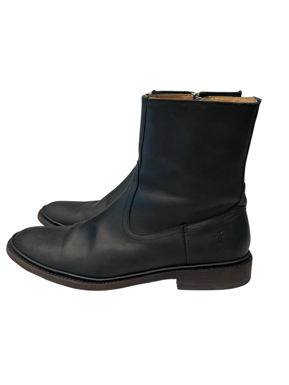 Frye Black Leather Campus Inside Zip Boots Round Toe Men's Size 8.5D